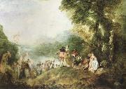 Jean-Antoine Watteau the pilgrimage to cythera oil painting reproduction